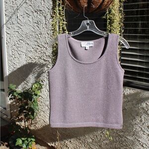 Vintage St. John Shimmering Lavender Scoop Neck Tank Top